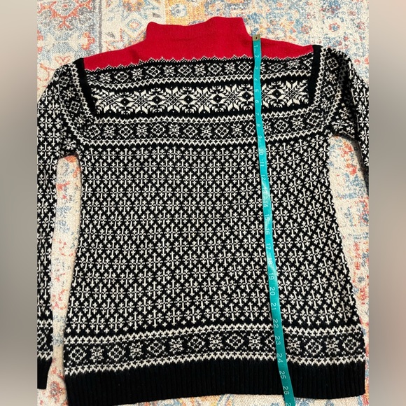 Jones New York vintage 100% lambs wool fair isle mockneck sweater - Picture 5 of 6